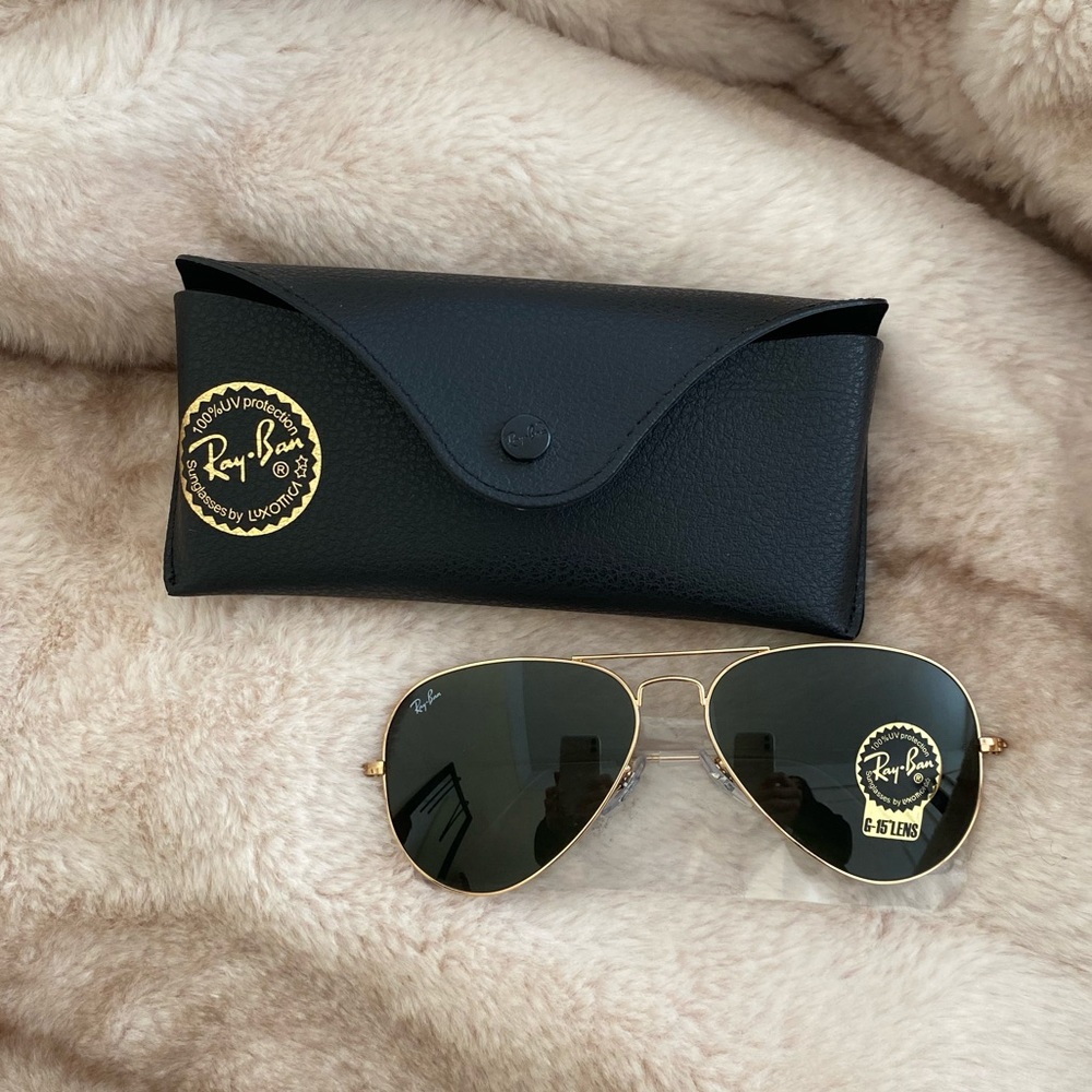 Ray-Ban: Gold/Green Aviator Classic